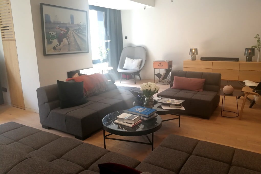 The lounge area of the Stey-Wangfujing in Beijing functions as a social gathering point. Photo: Zheng Yangpeng