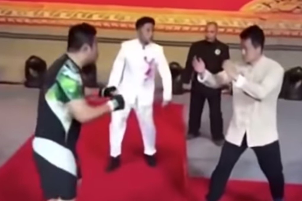 Xu Xiaodong squares off with wing chun ‘master’ Ding Hao in 2018. Photo: YouTube