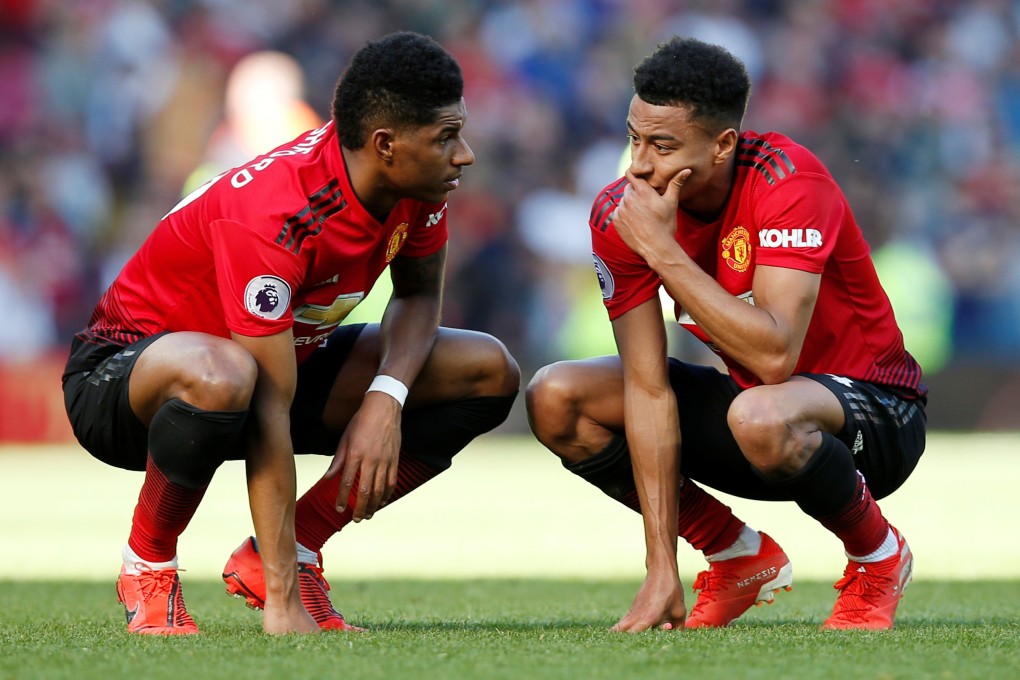 Manchester United’s Marcus Rashford with Jesse Lingard after losing to Cardiff City. Photo: Reuters