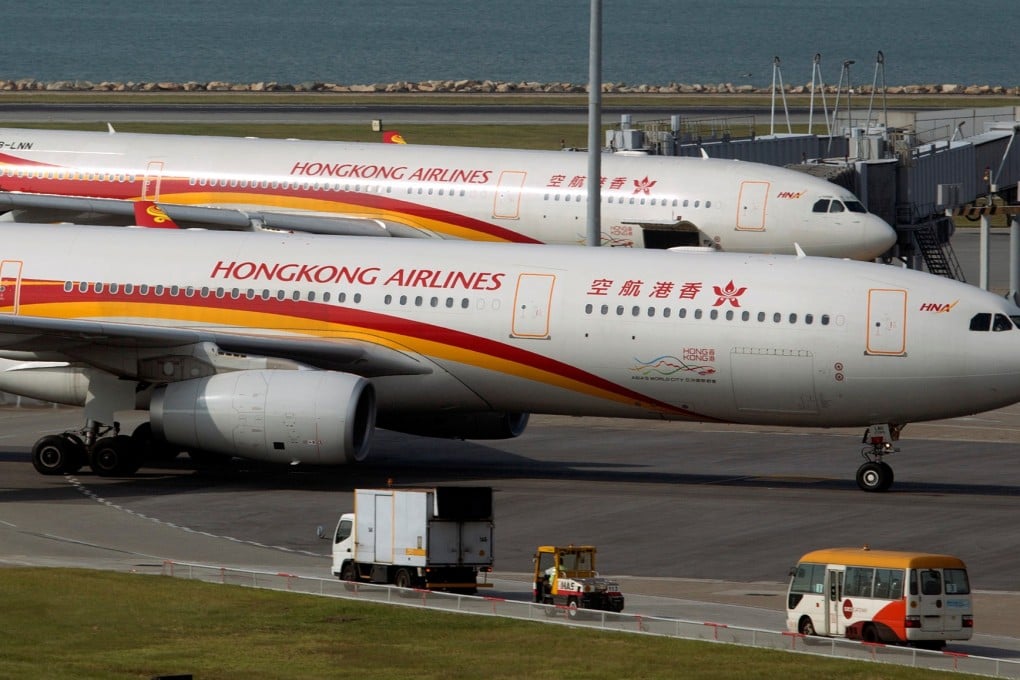 A Hong Kong Airlines Airbus A330-300 passenger plane on the tarmac at Hong Kong International Airport. Photo: Reuters