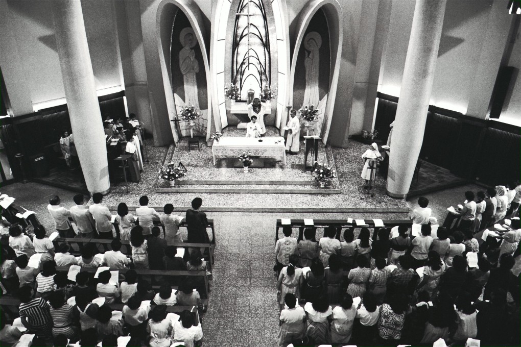 A mass at St Joseph's Church in 1976.