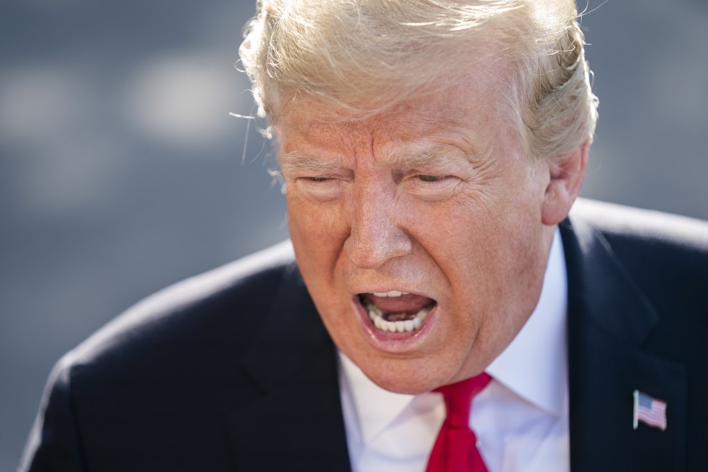 US President Donald Trump speaks to the media as he departs the White House for Colorado on Thursday. Photo: EPA-EFE