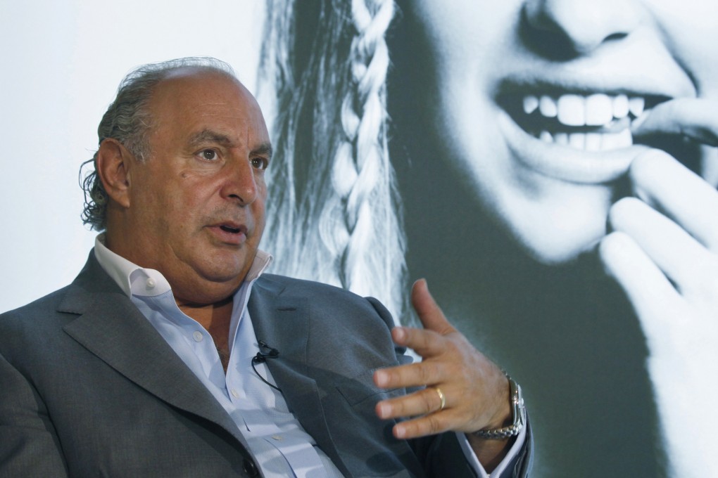 Philip Green speaks during an interview at his Topshop store in Hong Kong in June 2013. Photo: AP