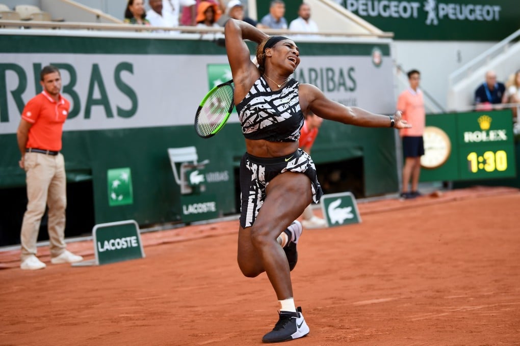 Serena Williams during her women's singles third round match with Sofia Kenin at the French Open on Saturday. Photo: AFP