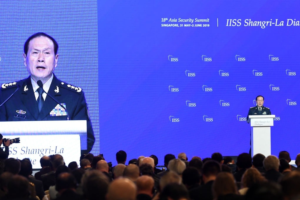 A question-and-answer session with Chinese Defence Minister Wei Fenghe on Sunday was tightly controlled. Photo: AFP