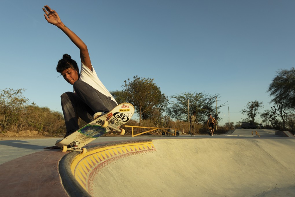 Atita Verghese, India’s first professional skateboarder, at the Desert Dolphin Skatepark in Rajasthan, India. Photo: Poornabodh via HolyStoked