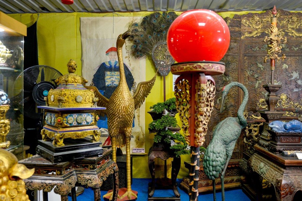 Exhibits on show inside the Forbidden City Museum in Luzhou, Taipei. The museum has more than 10,000 statues, screens, teapots, swords and warrior hats from the former imperial palace in Beijing. Photo: Chris Stowers/PANOS