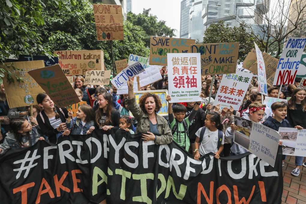 In March, around 1,000 students in Hong Kong skipped class to protest against the government’s lack of action on climate change. Photo: Felix Wong