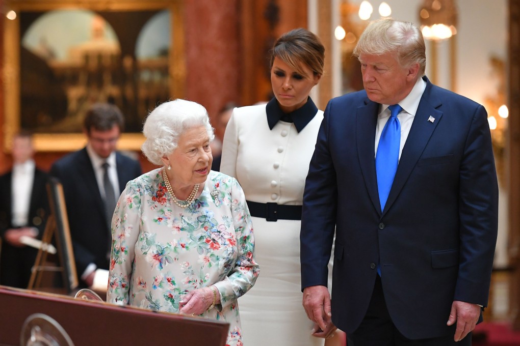 Britain's Queen Elizabeth with US President Donald Trump and his wife Melania. Photo: AFP