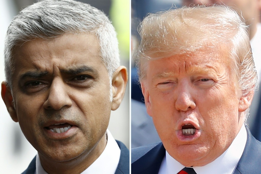 Sadiq Khan, the mayor of London, and US President Donald Trump. Photo: AFP