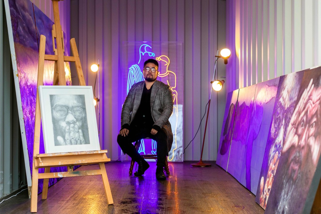 Chinese cartoonist Badiucao in his Melbourne studio on May 28. Photo: AFP