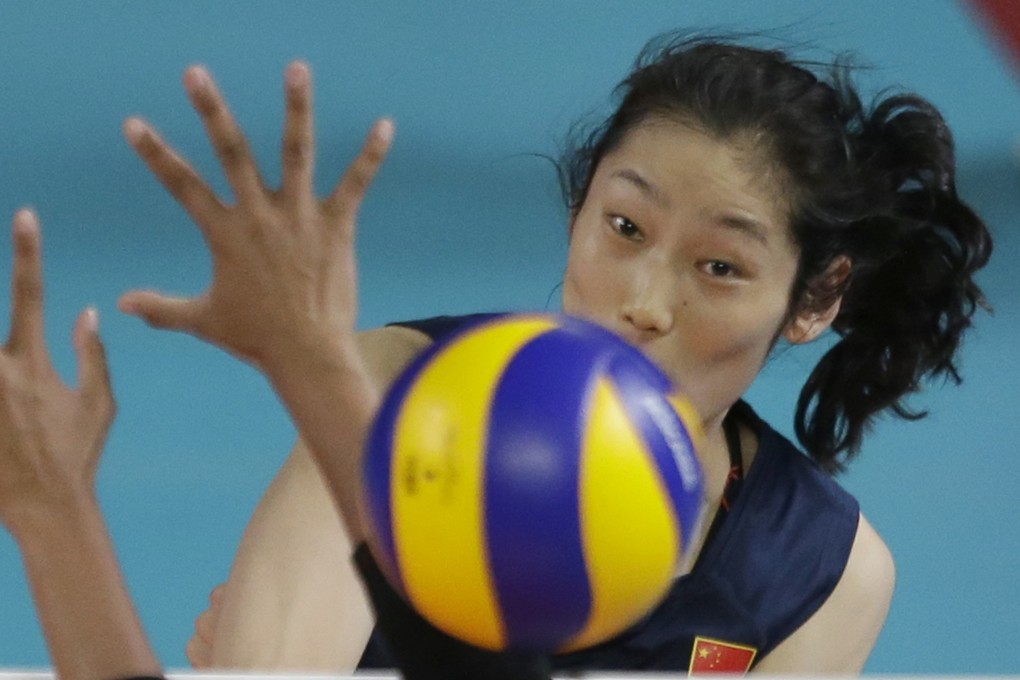 China’s Zhu Ting in action against Thailand during the 2018 Asian Games gold medal match. Photo: AP