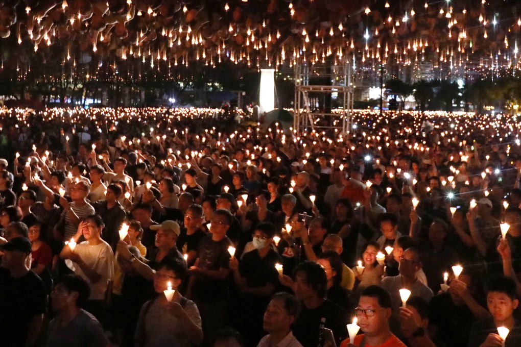 The 30th anniversary June 4 candlelight vigil at Victoria Park drew 180,000 people, according to organisers. Photo: Felix Wong