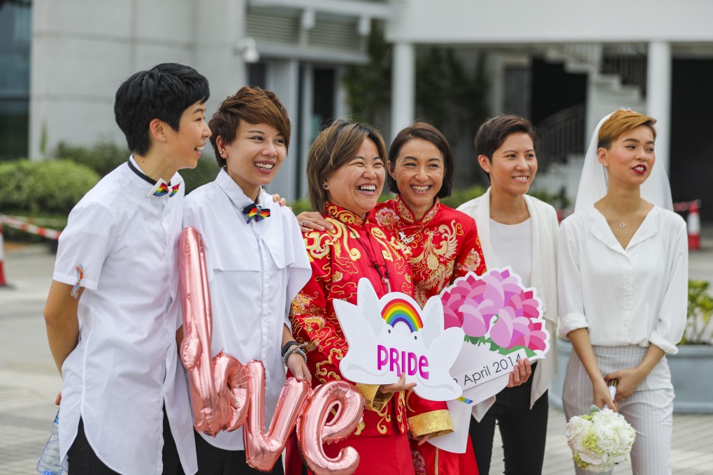 Supporters of LGBT rights take part in an event on same-sex marriage in Central on May 25. Critics of same-sex marriage often appeal to defence of their traditional values, but it is not clear how LGBT rights harm them. Photo: Sam Tsang