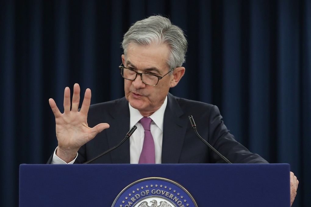 US Federal Reserve Board Chairman Jerome Powell speaking during a news conference on May 1, 2019 in Washington, DC. Photo: Getty Images/AFP