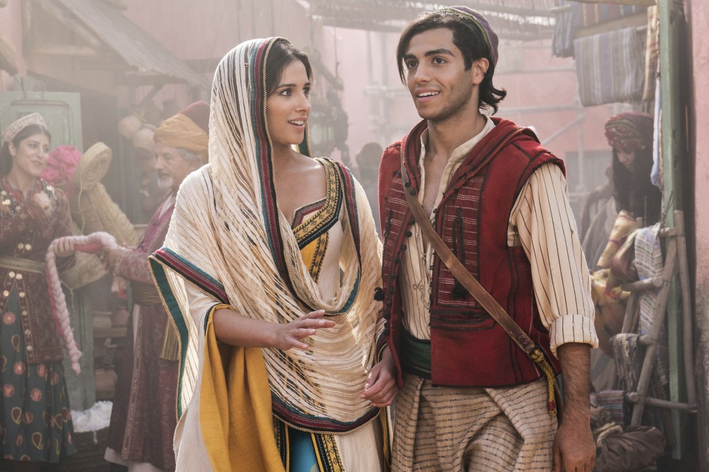 Naomi Scott (left) as Jasmine and Mena Massoud as Aladdin in Disney’s live-action adaptation of the 1992 animated classic. Photo: AP