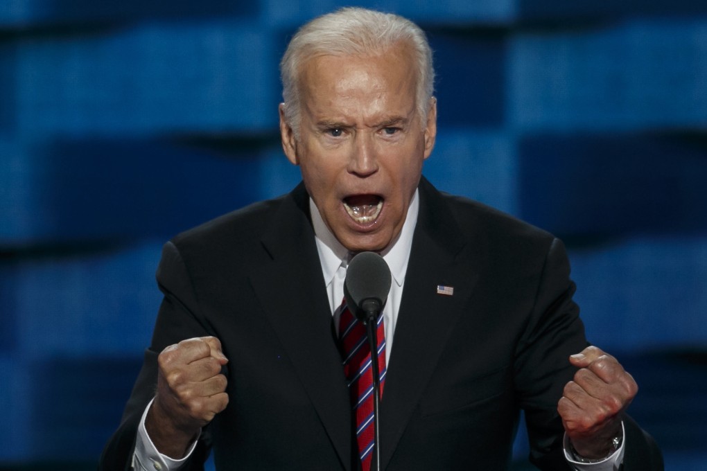 Joe Biden speaks at the Democratic National Convention in Philadelphia in July 2016. Photo: TNS