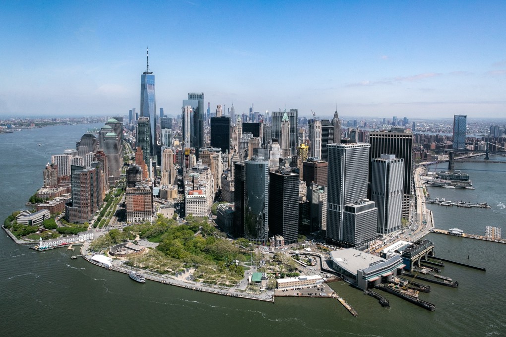 The lower Manhattan skyline seen during a Blade Urban Air Mobility helicopter ride. There may be no greater validation for Blade than Uber entering the market, Blade CEO Rob Wiesenthal has said. Photo: Bloomberg