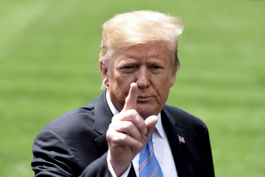 US President Donald Trump answers questions from reporters at the White House on May 14. While the S&P 500 soared in the first year of his presidency, Trump’s recent policies have hit market confidence hard. Photo: Abaca Press