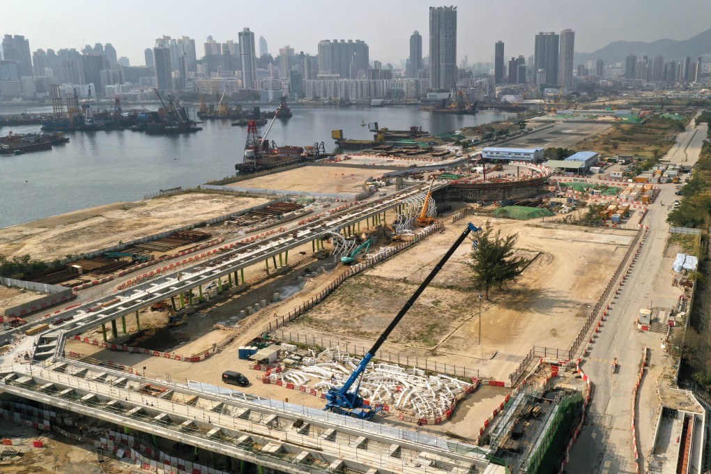 An aerial drone view of the former Kai Tak runway site on January 31, 2019. Photo: Martin Chan