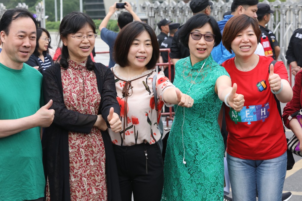 Many Chinese parents believe that wearing certain clothes can help their children do well in the college entrance exam. Photo: Simon Song