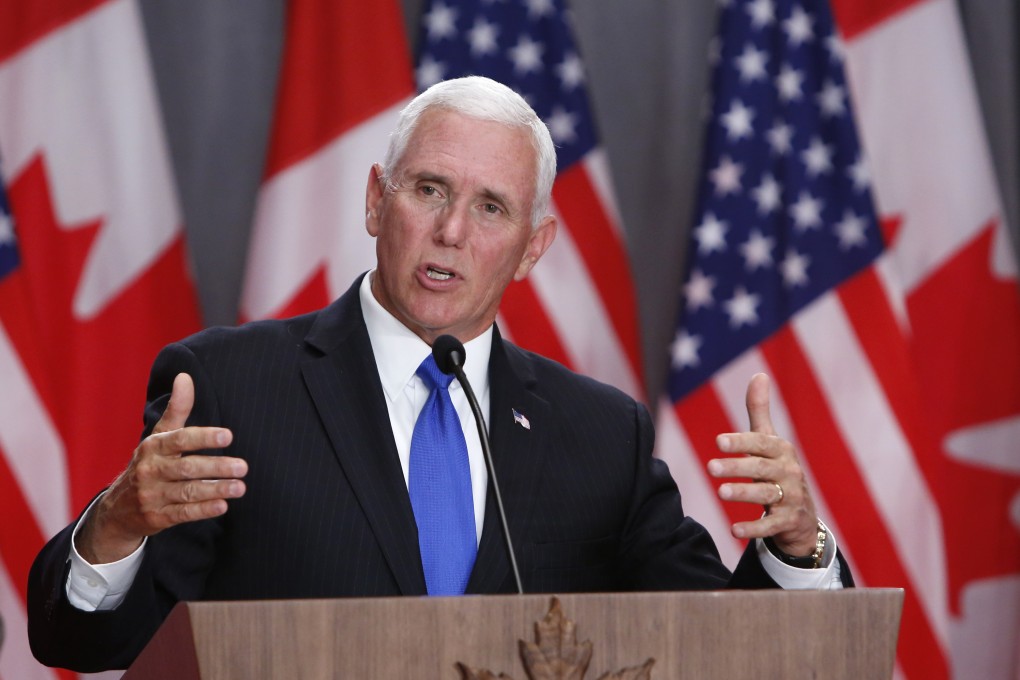US Vice-President Mike Pence, shown last week in Ottawa, Ontario, is set to make a second major address on US-China relations on June 24 at the Wilson Centre in Washington. Photo: Bloomberg