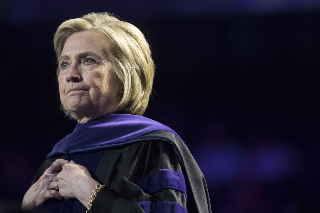 Hillary Clinton delivers Hunter College's commencement address in New York in May. Photo: AP