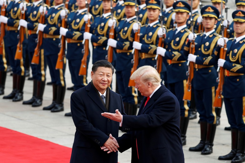 US President Donald Trump with China’s President Xi Jinping in Beijing in 2017. The two leaders have just as many reasons to continue the trade conflict, as they do to end it. Photo: Reuters