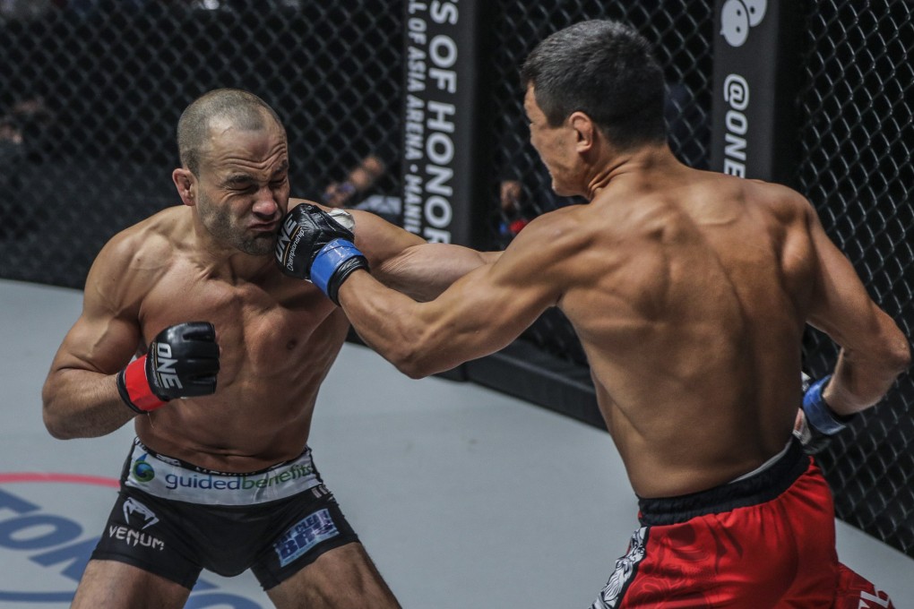 Timofey Nastyukhin catches Eddie Alvarez in Tokyo. Photos: One Championship