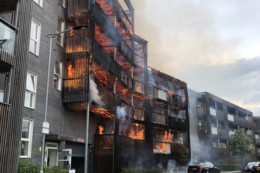 The fire brigade said the fire spread to six floors of the building. Photo: Twitter @sakukrish