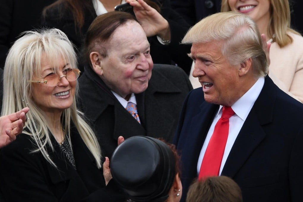 American casino magnate Sheldon Adelson at Donald Trump’s inauguration as president. Photo: Alamy