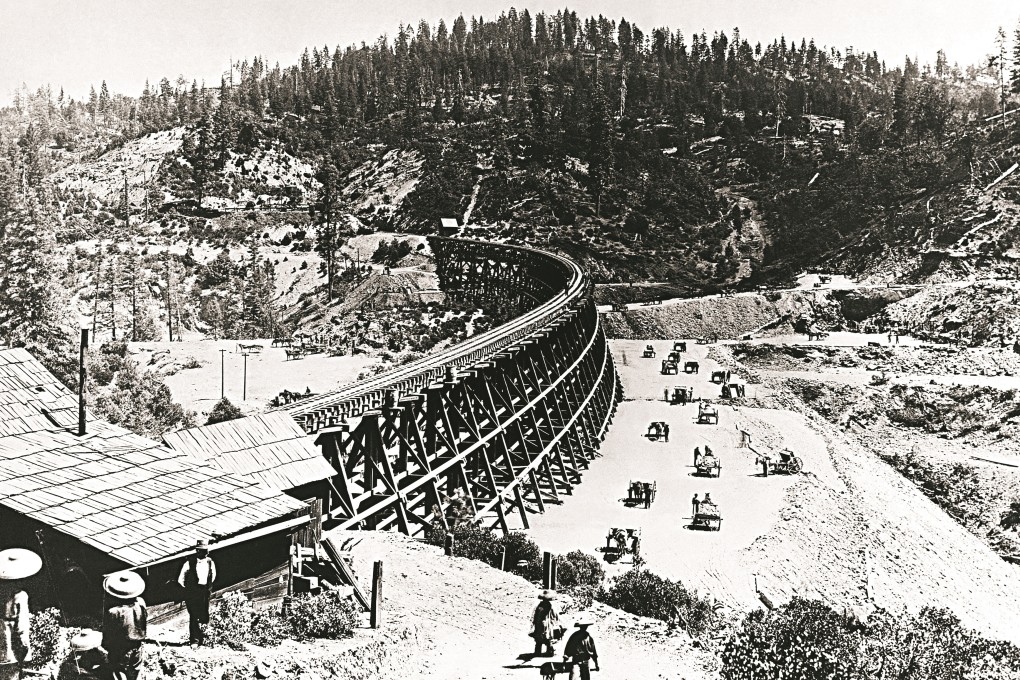 Chinese workers on the Central Pacific section of American’s first transcontinental line in the late 1860s. Photo: Alamy