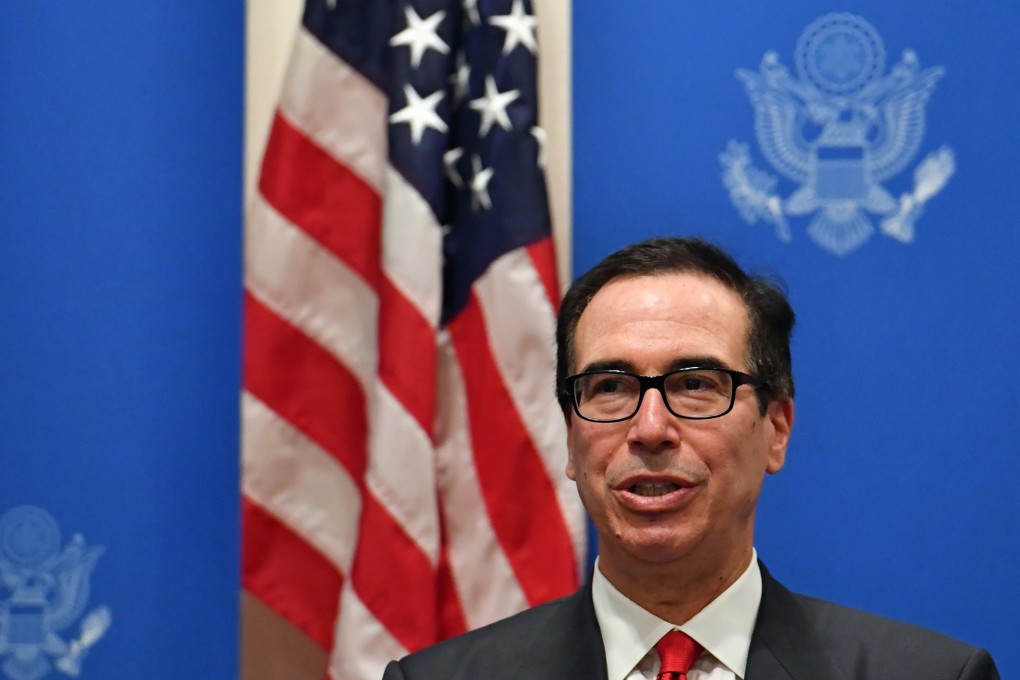 At the G20 finance leaders meeting in Japan on Saturday, US Treasury Secretary Steven Mnuchin accused China of allowing the yuan to slide in a bid to offset the impact of Washington’s trade tariffs. Photo: EPA