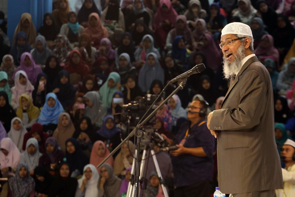 Controversial Islamic preacher Zakir Naik, who founded the Peace TV channel, is wanted by India on charges of money laundering and encouraging terrorism. Photo: Alamy