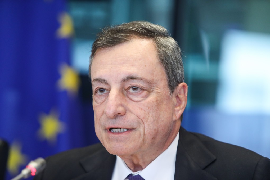 Mario Draghi, the president of the European Central Bank, speaks during a hearing by the European Parliament Committee on Economic and Monetary Affairs at the European Parliament in Brussels, Belgium, on July 9, 2018. Photo: EPA-EFE