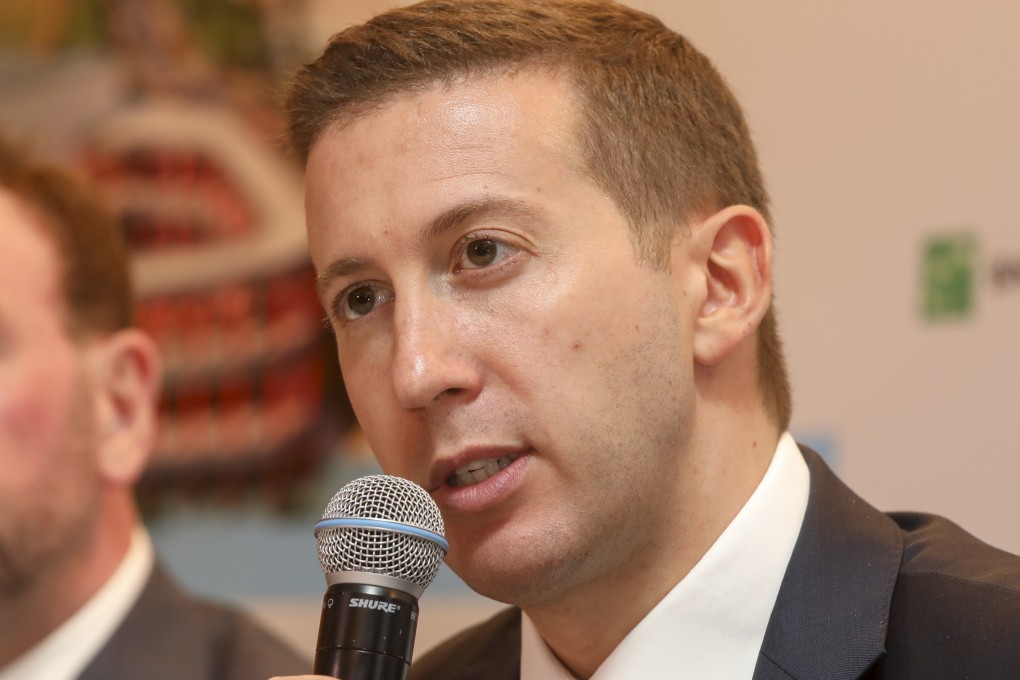 ESR Cayman chairman and non-executive director Jeffrey Perlman spoke at a press conference on June 5, 2019. Photo: K.Y. Cheng