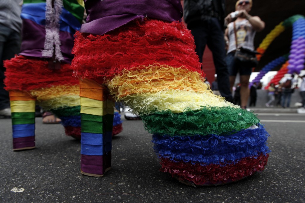 Shoes worn by a transvestite at a Gay Pride Parade in Sao Paulo. File photo: Reuters