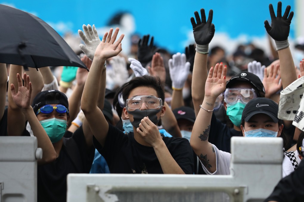 Anti-extradition bill protesters occupy Legislative Council road. Photo: Sam Tsang