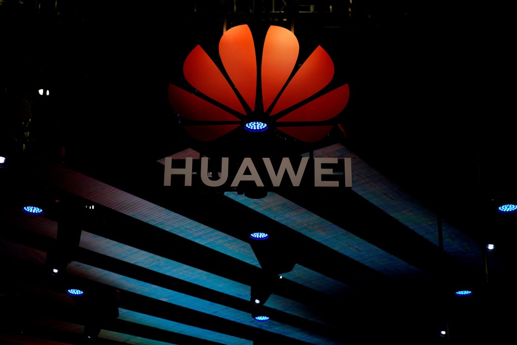 A Huawei logo at the Shanghai car show in April. Photo: Reuters