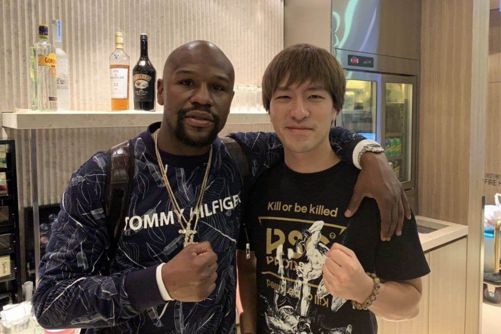 Floyd Mayweather Jnr with Jayson Lau of DEF Promotions in Hong Kong. Photo: Jay Lau/Facebook