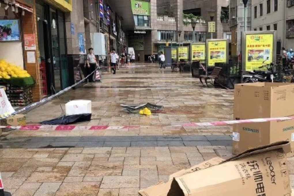 The window fell from a 20th-floor flat in a residential community in Futian district. Photo: Weibo