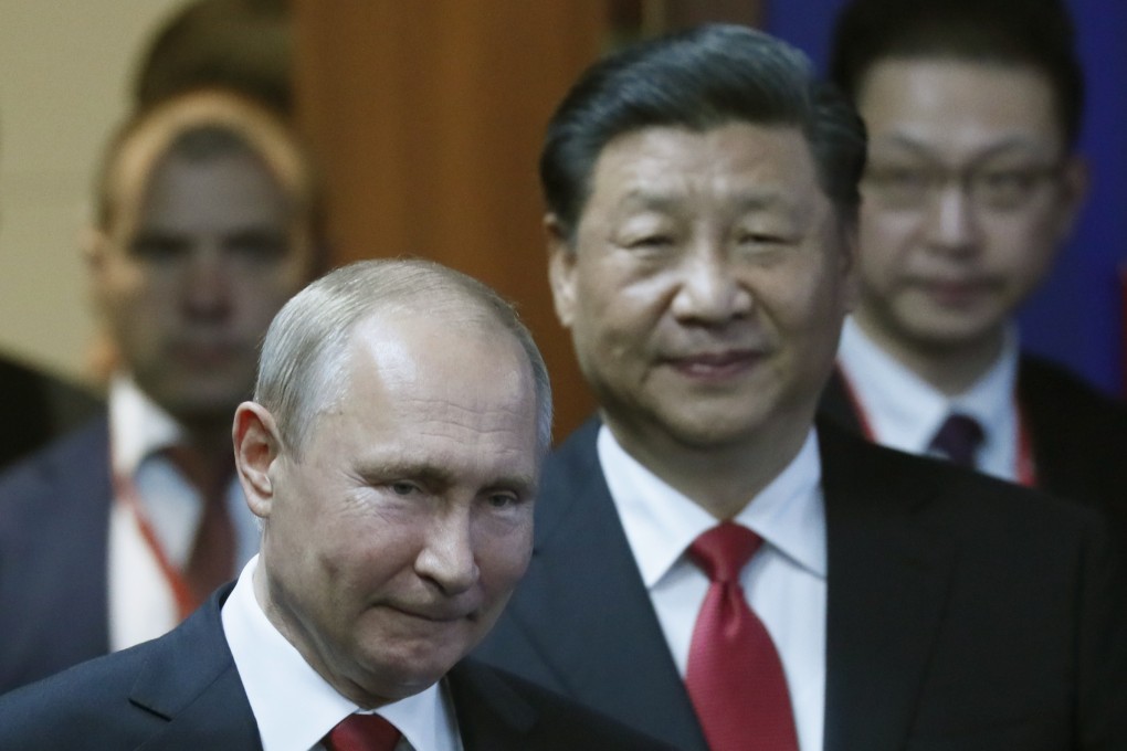 Vladimir Putin and Xi Jinping pictured in St Petersburg earlier this month. Photo: EPA-EFE