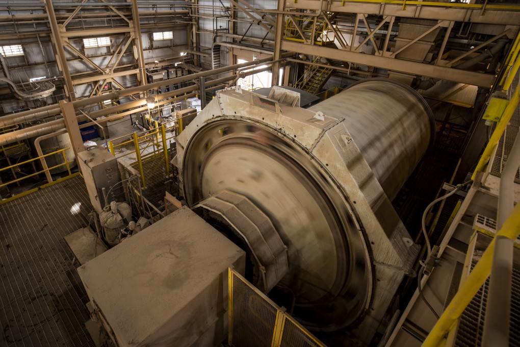 A ball mill at the Mountain Pass mine in California operated by MP Materials, America's only rare earths producer. The miner ships all of its output to China because there is no refining capacity elsewhere in the world to handle its production. Photo: Bloomberg