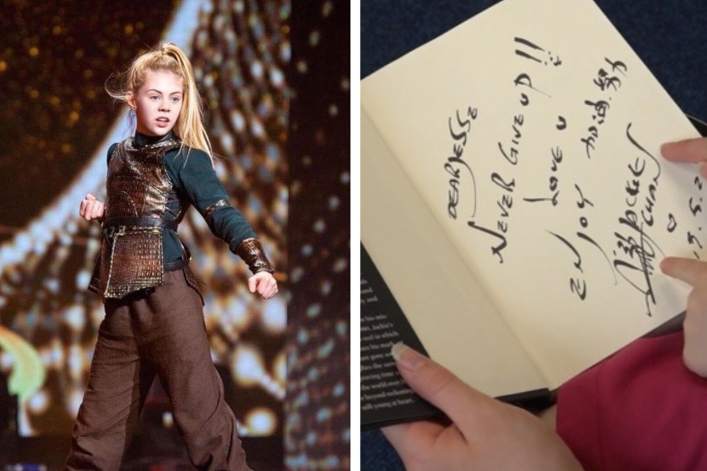 Jesse Jane McParland and her special note from Jackie Chan. Photo: UTV