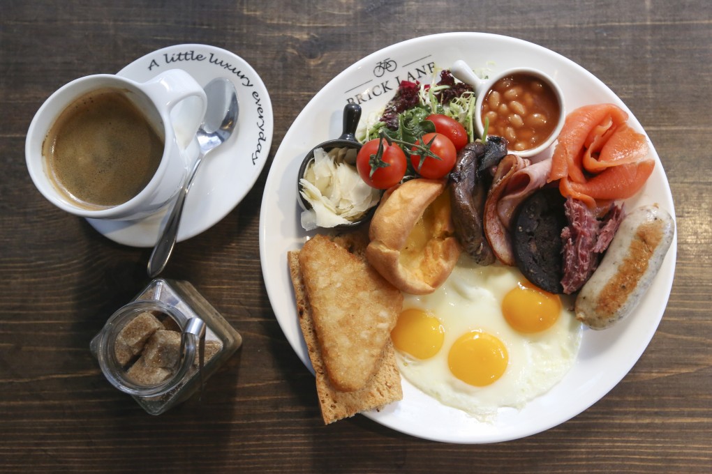 The full English breakfast is a British food favourite. Pictured is the all-day breakfast at Brick Lane in Tsim Sha Tsui. Photo: Nora Tam