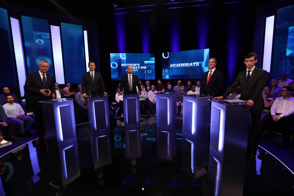 The 90-minute debate on Channel 4 featured the five remaining candidates and an empty podium for Boris Johnson, the gaffe-prone former foreign secretary and mayor of London. Photo: EPA