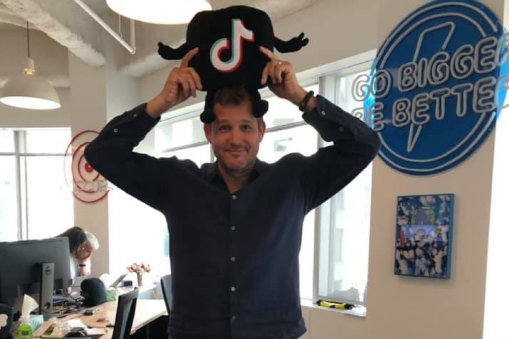 Blake Chandlee, the newly hired head of strategic partnerships at TikTok, strikes a pose for the popular short-form video app on his Facebook. Photo: Blake Chandlee