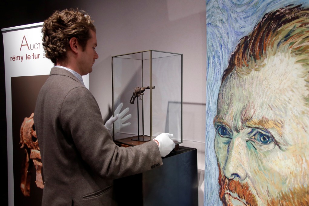 The gun believed to be used by painter Vincent van Gogh to shoot himself on July 27, 1890, on display at Drouot auction house in Paris on Friday. Photo: Reuters
