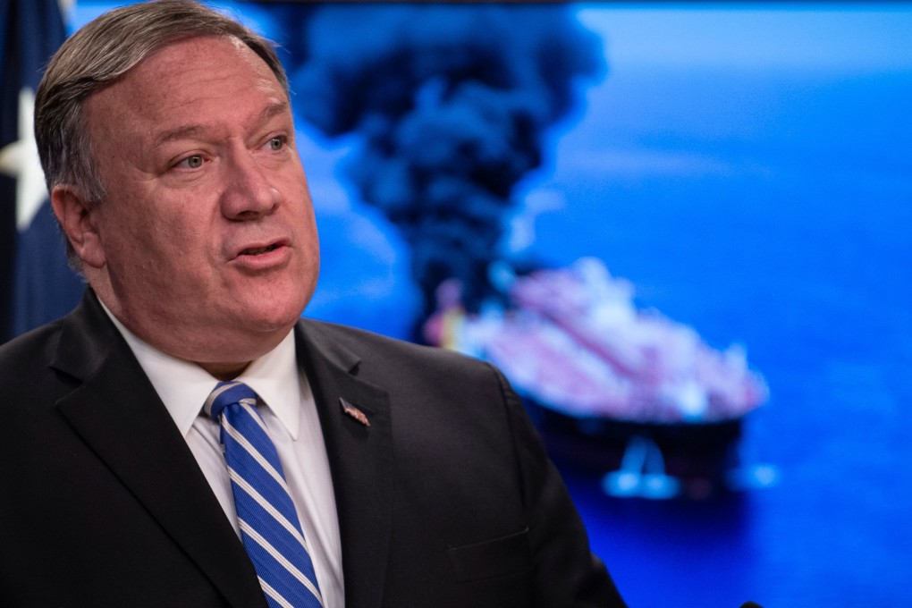 US Secretary of State Mike Pompeo speaks to the media at the State Department in Washington on Thursday. Photo: AFP