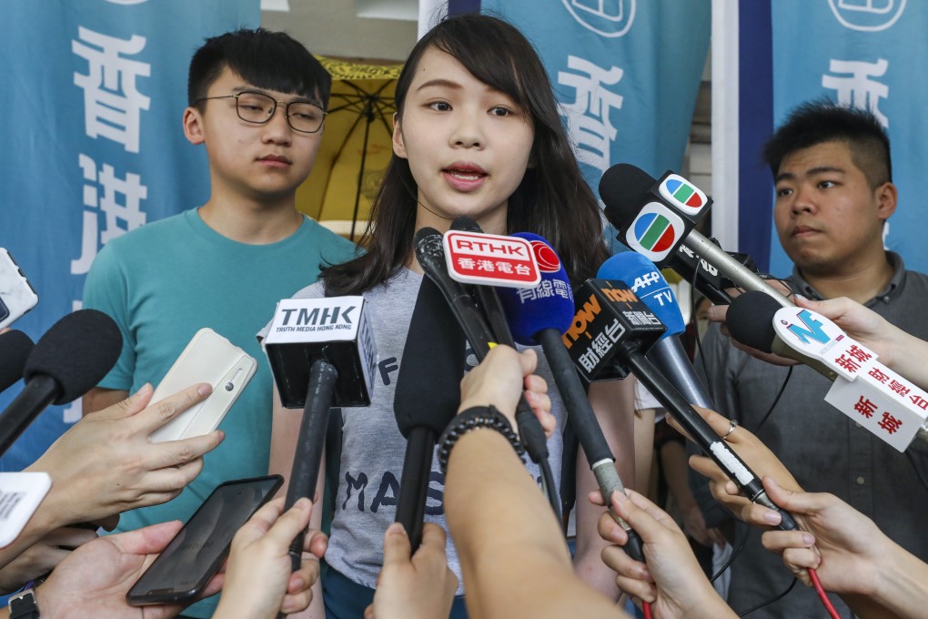 Agnes Chow is challenging in the High Court a returning officer’s decision to bar her from running in a Legco by-election last year. Photo: Dickson Lee